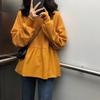 2023 Autumn Korean Women's Loose Casual Long-Sleeve Solid Color T-Shirt Sweater Trend