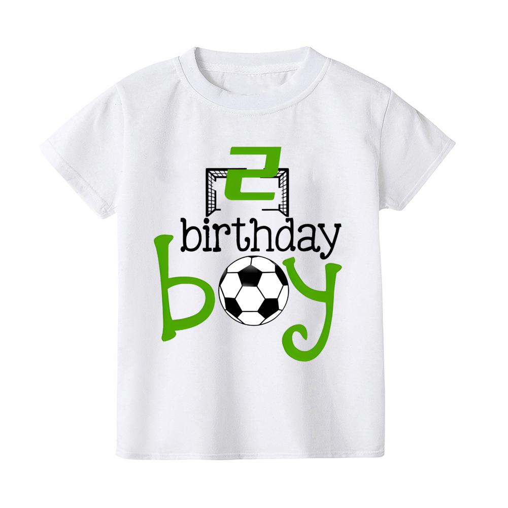 Повседневная детская футболка с принтом «Футбол и день рождения», детская футболка от 2 до 9 лет, модные футболки с коротким рукавом и круглым вырезом, летняя футбольная одежда