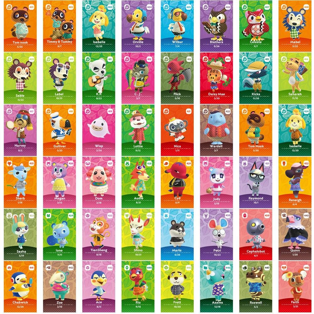 48 шт., игровые карты Animal Crossing Series 5 Mini NFC для переключателя NS