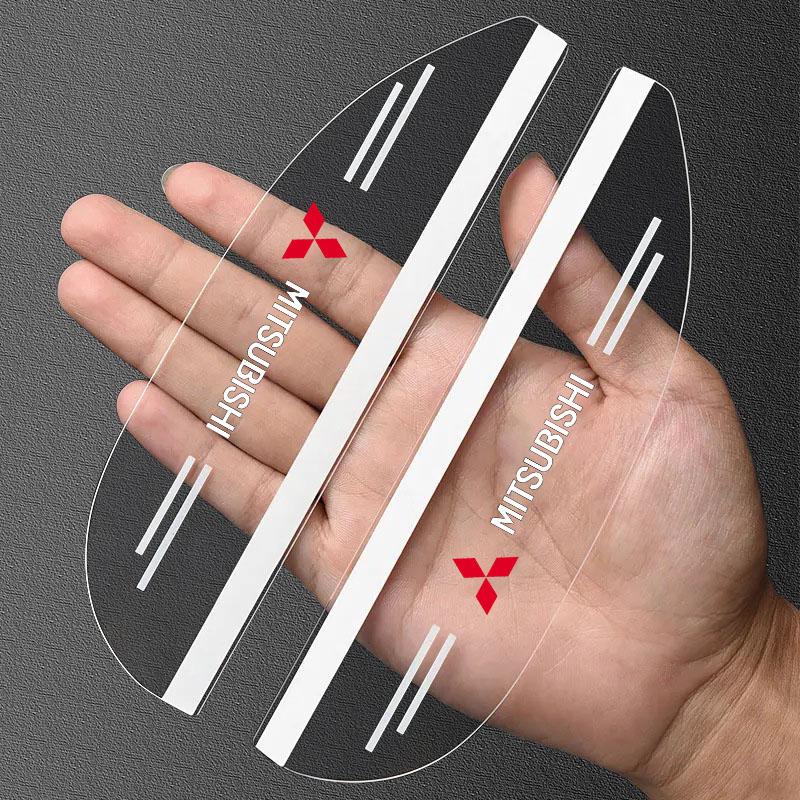 2Pcs Car Rear View Mirror Sticker Rain Shield Shade Cover Decoration Emblem For Mitsubishi ASX Lancer 10 Pajero Outlander L200