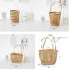 With Handle Straw Woven Basket Picnic Props Storage Basket Practical Tea Cup Cover