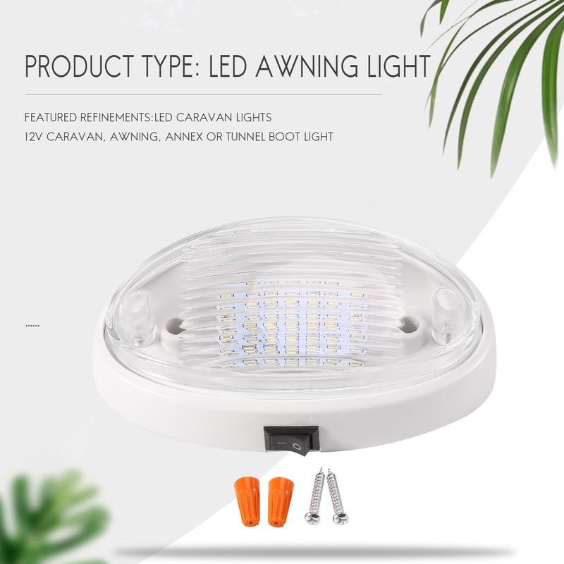 Authentic 12V LED Light With Switch Caravan Motorhome Boat Awning Annex Tunnel Boot