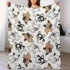 1pc Throw Contemporary Style Digital Printed French Bulldog Flannel Blanket for Couch Bed Sofa Comfy Warm Blankets All Season
