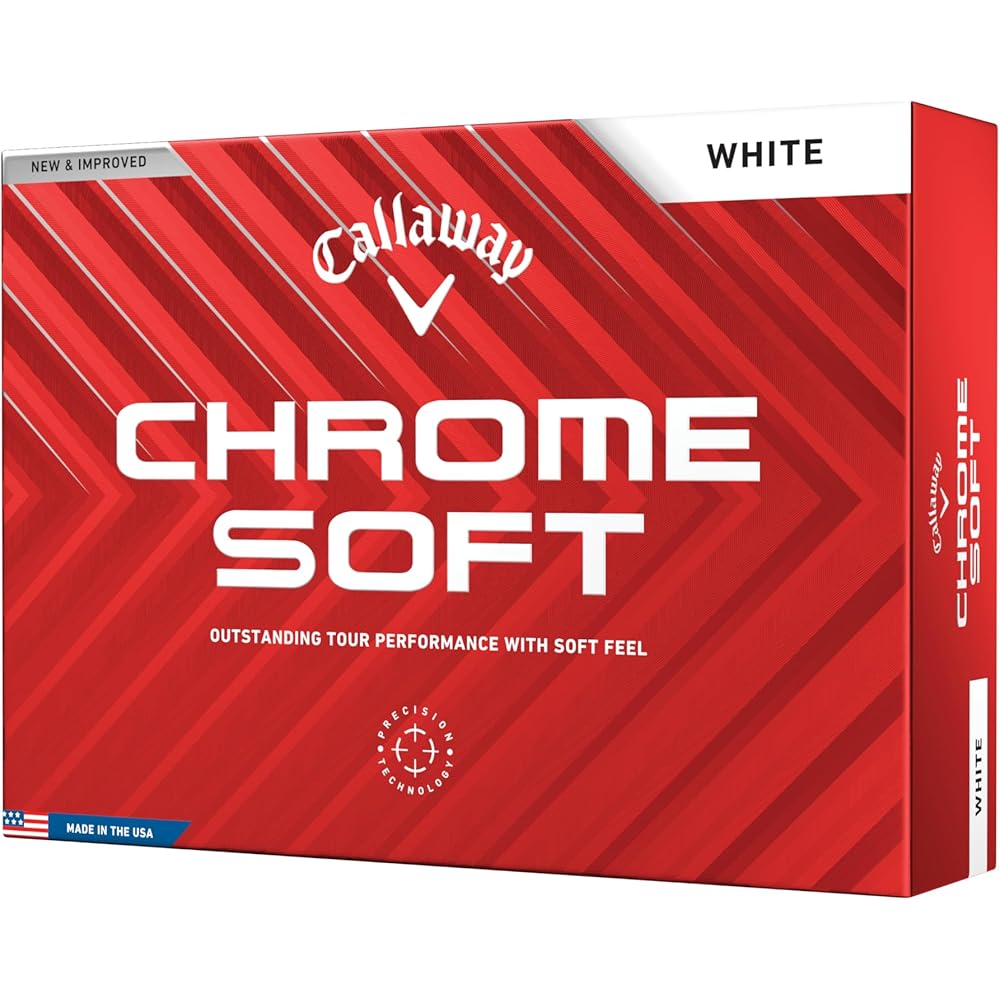 Мячи для гольфа Callaway Chrome Soft, упаковка 24 шт., 3-составная конструкция, белые