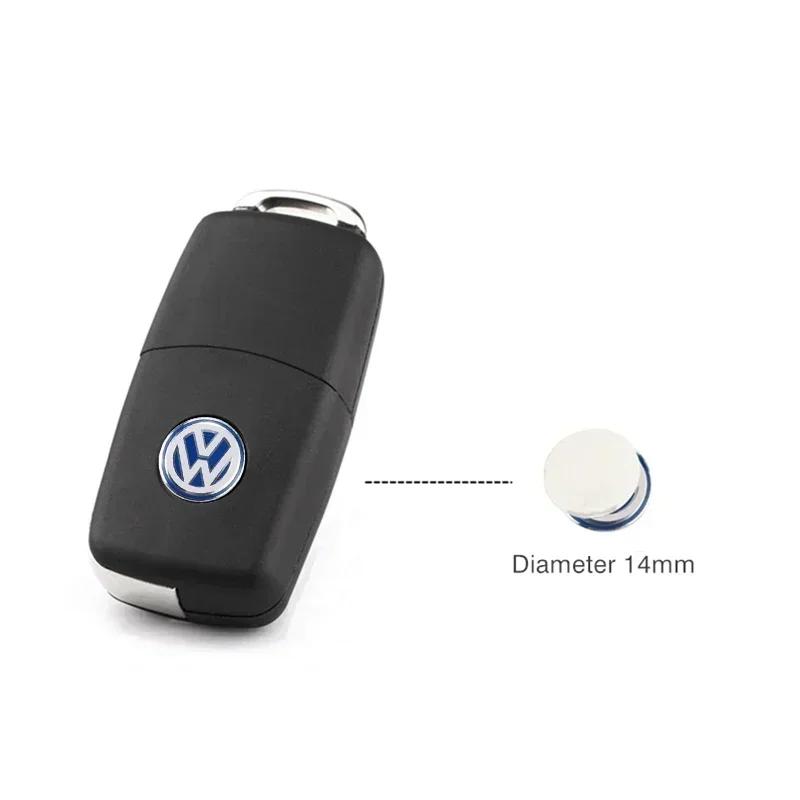OBTLU1 5Pcs Car Remote Key Emblem Sticker Aluminum Keys Decoration Decal For VW GTI Atlas Jetta Touareg Variant Golf Polo Taos Passat