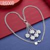 925 Sterling Silver Fashionable Openwork Heart Necklace - Banquet Gift Jewelry