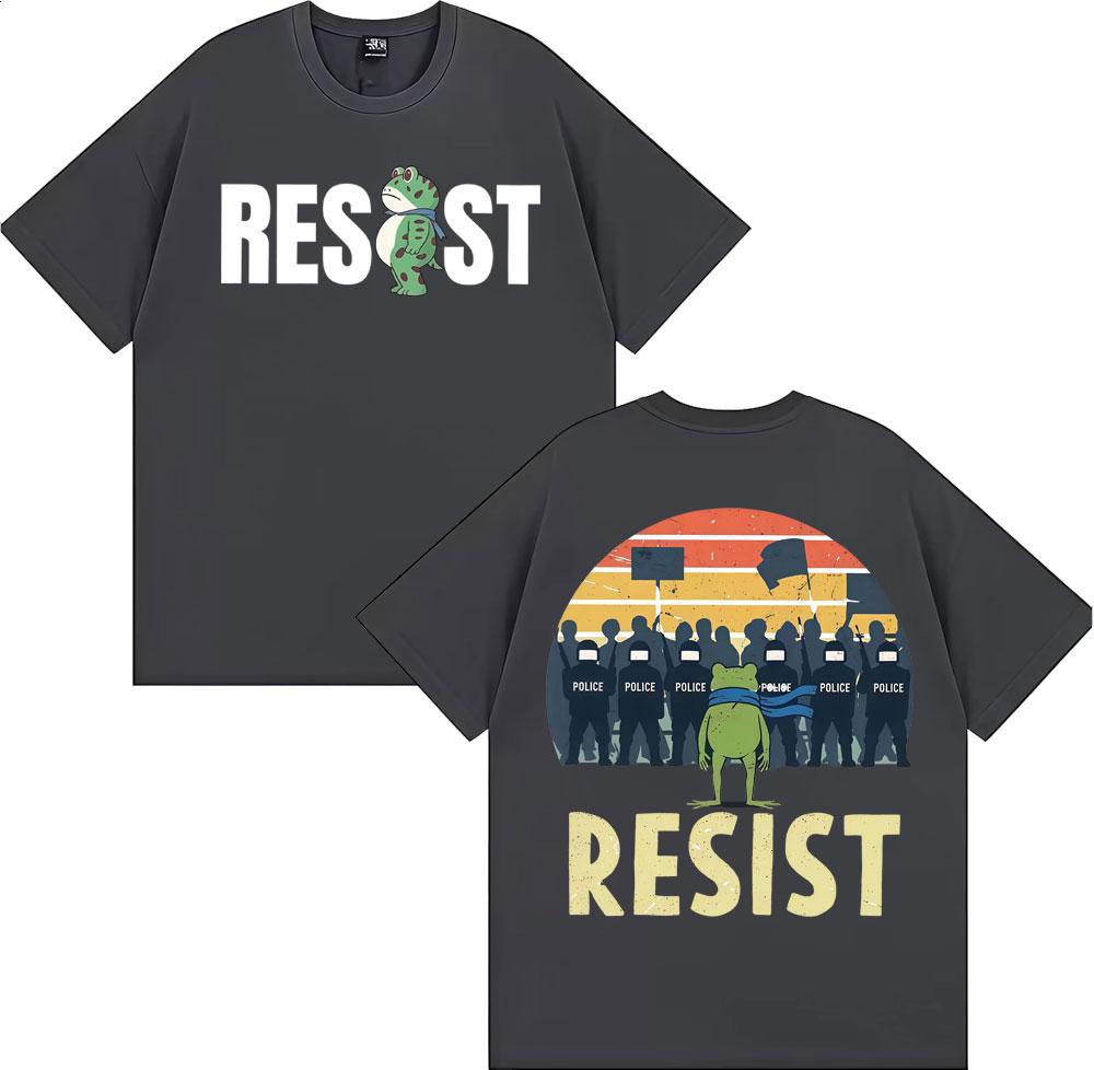 Portland Frog Protest Anti ICE Resist Funny Meme T Shirt Unisex Fashion Trend High Street Tshirts Casual Comfort Cotton Tshirt