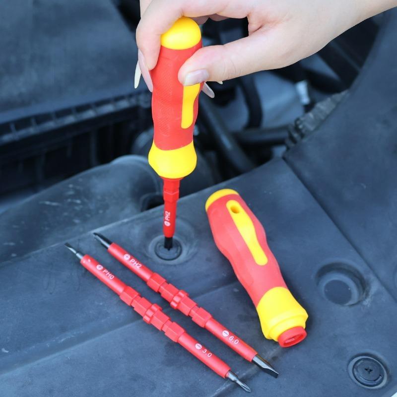 3 in 1 Insulated Screwdriver Set Multi-Purpose Screwdriver Electricians Slotted Cross Screwdriver Bit Tools Car Kit Set PH1/PH2