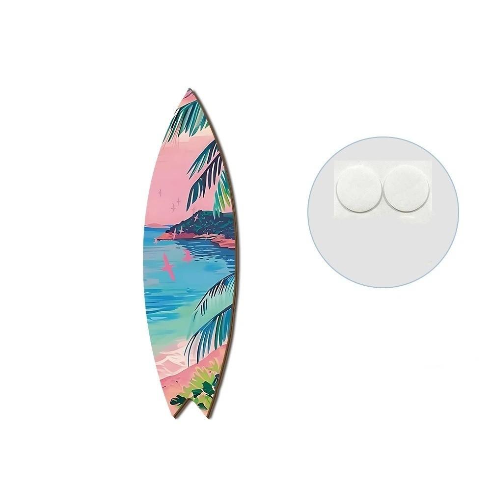 Retro Beach Surfboard Decor Colorful Wooden Surfboard Sign Funny Surfboard Ornaments Summer Home