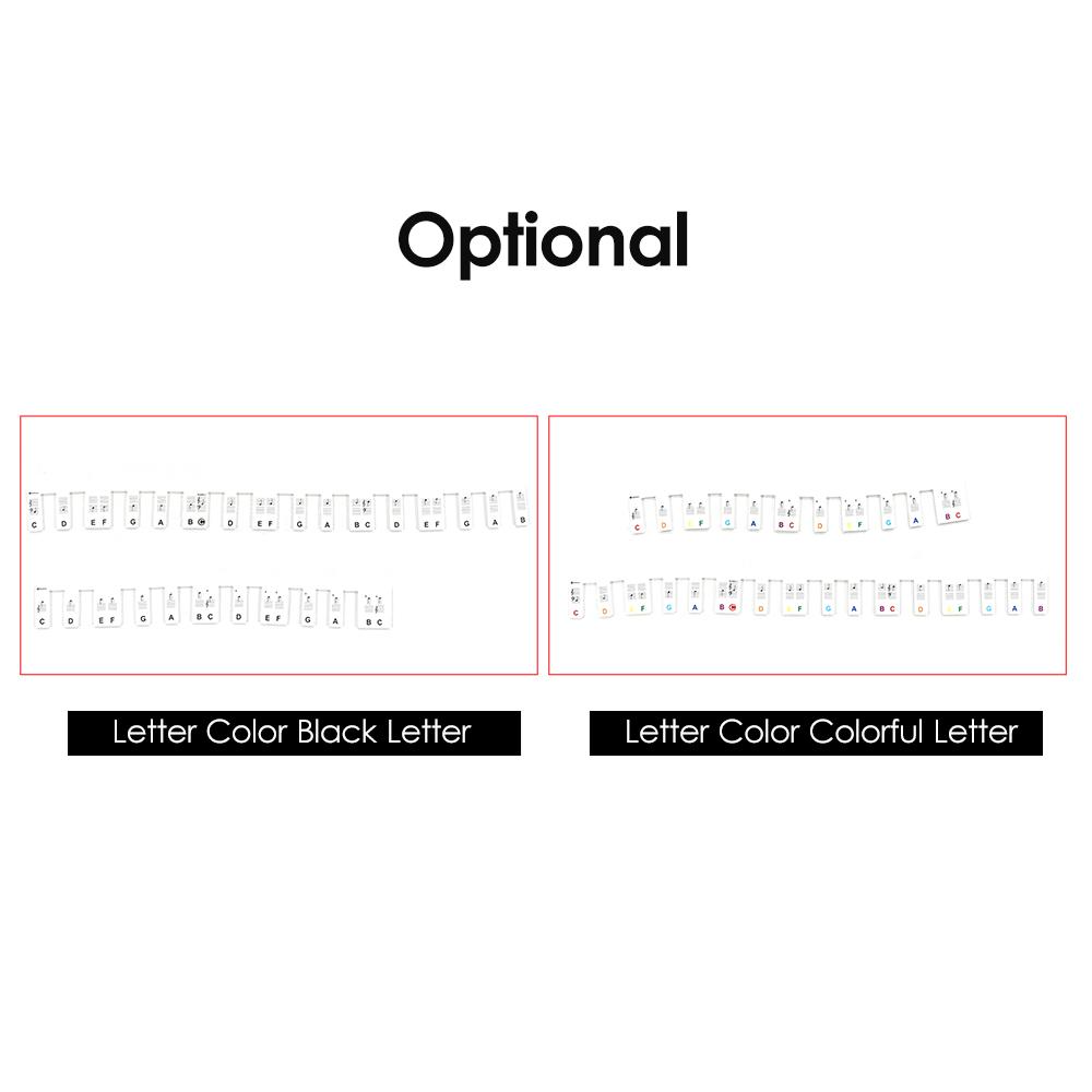 61-клавишная клавиатура фортепиано, коврик для музыкальных заметок, коврик из силикагеля, съемная клавиатура фортепиано, этикетки для заметок на палец