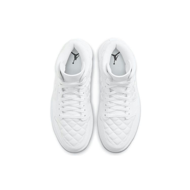 Air Jordan 1 Mid SE Белые стеганые женские кроссовки Черные DB6078-100
