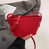 Модная красная сумка-ведро Французская текстура ПУ Маленькие сумки через плечо Летняя женская простая универсальная сумка на одно плечо