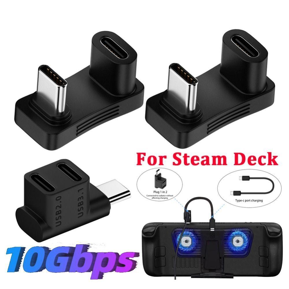 USB Hub 2 In 1 USB C Adapter 90 Degree USB C Extender Fast Charging Adapter Right Angle Converter