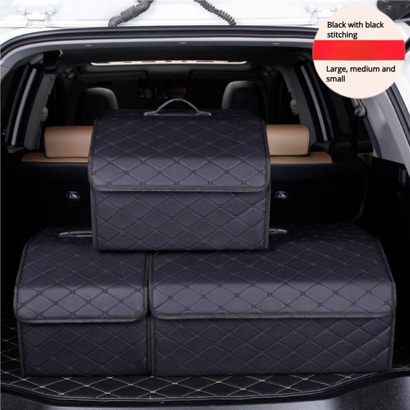 Handheld car storage box leather folding storage box multifunctional car storage box organizing box