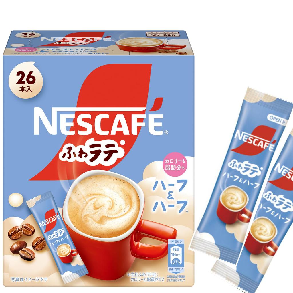 Nescafé Fuwa Latte Half & Half 26 шт., Растворимый кофе, Кафе Латте, Индивидуальная упаковка