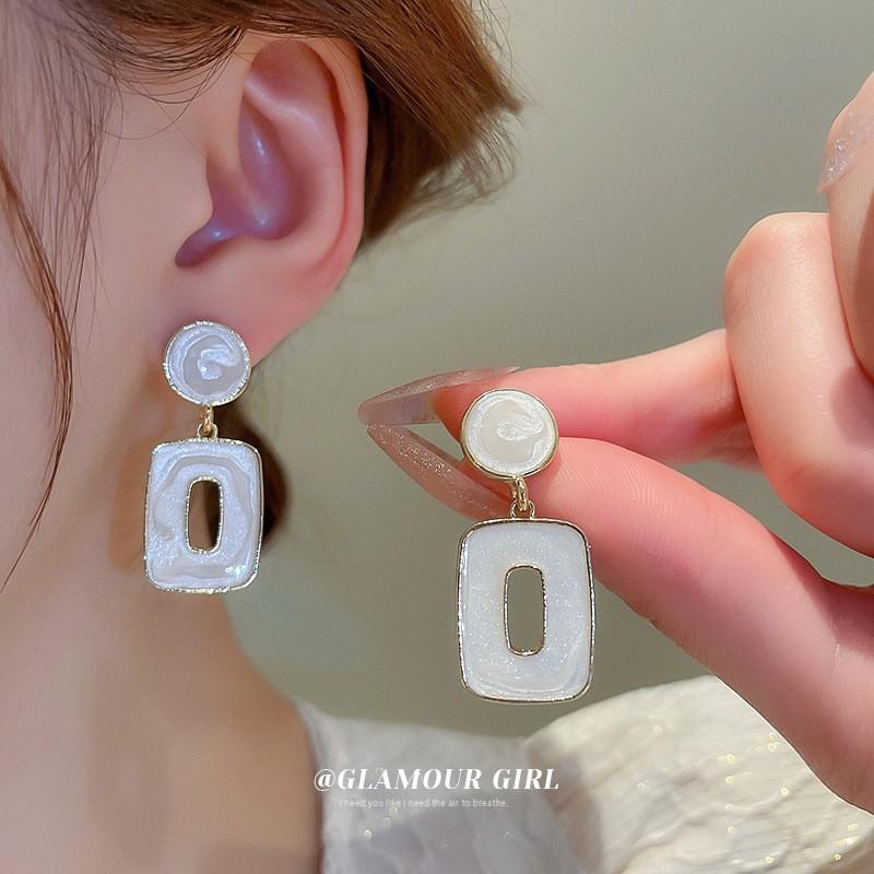 Серьги Love с геометрическим рисунком, простые серьги с цветами, модные серьги с темпераментом, элитные серьги, подарки