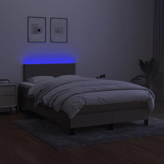 Maison Exclusive - Sommier à lattes de lit avec matelas LED Taupe 120x200 cm Tissu