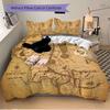 3Pcs Middleearth Map Fantasy Bedding Set Quilt Cover Pillowcase Home Christmas Xmas Halloween Gift 1 Duvet Cover 2 Pillowcase M924438