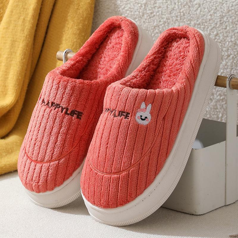 Cute Bunny Indoor Cotton Slippers - Warm, Non-Slip, Plush for Couples