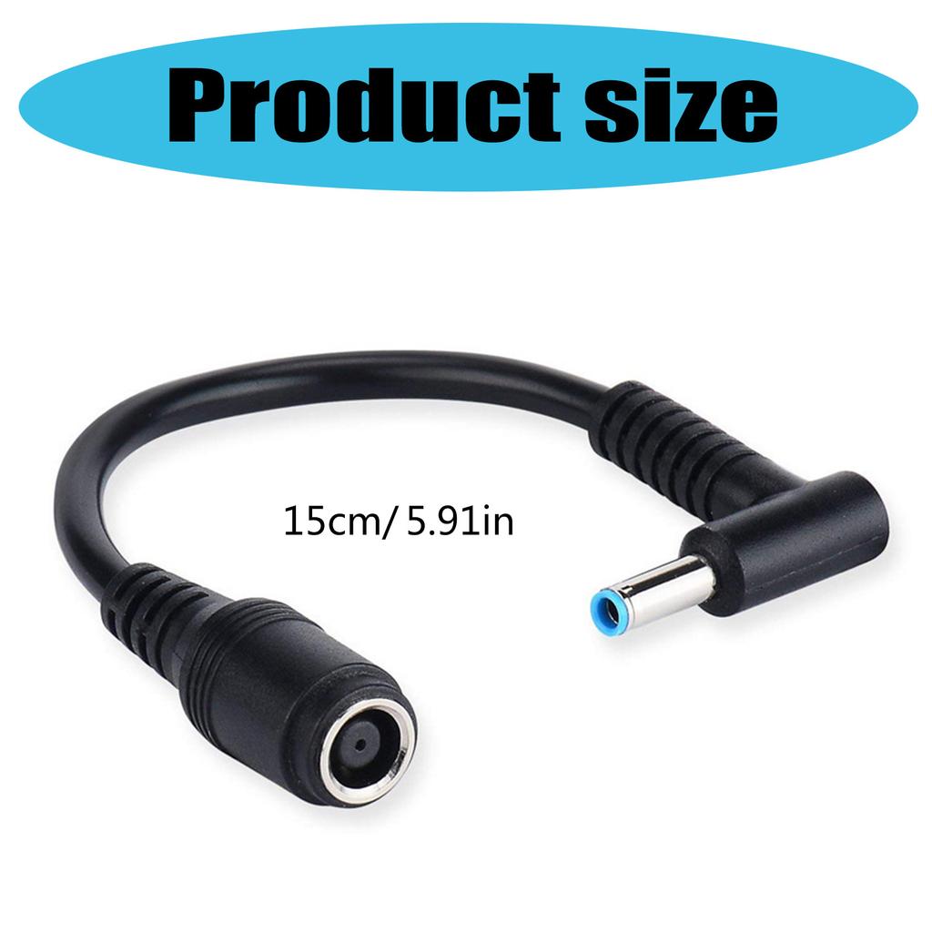 AC Power Cord Charger Adapter Tip Converter Cable for HP Laptop 7.4x5.0mm Female To 4.5x3.0mm Male