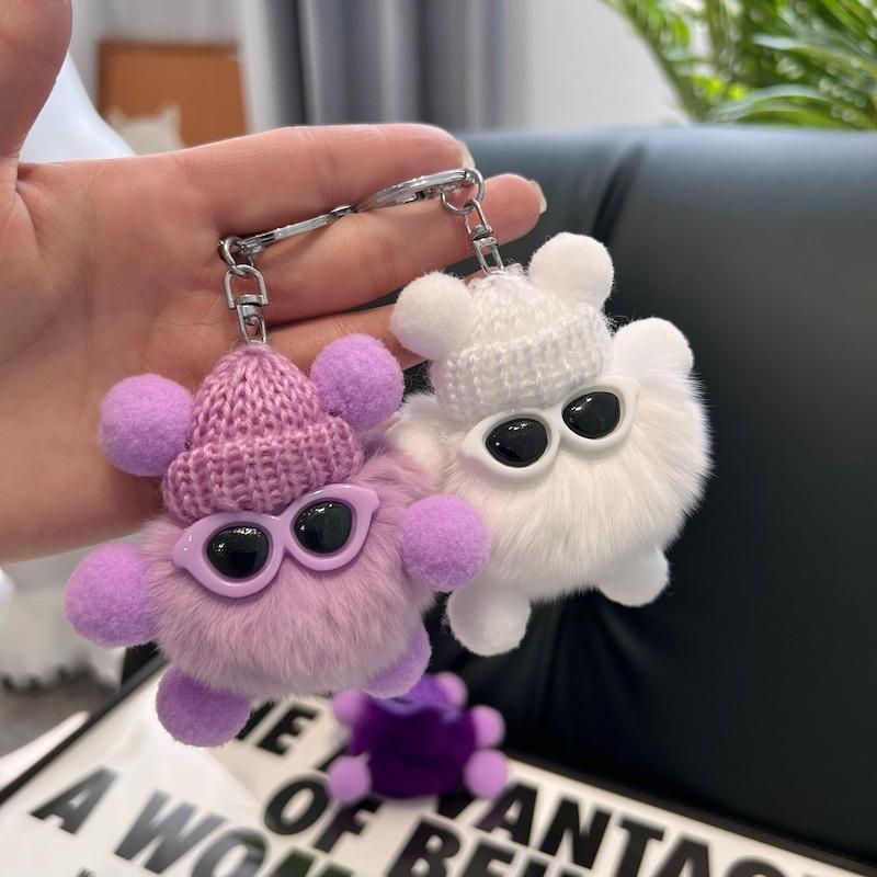 Hairball Small Coal Ball Elf Key Chain Cute Bag Pendant Female Pendant Small Monster Keychain Doll