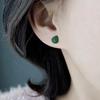 Серьги-гвоздики Hetian Jade Natural Water Drop, холодный ветер, темперамент, пригородные серьги Cheongsam Hanfu, маленькие домашние серьги Jasper
