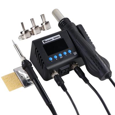 8898D SMD ремонт паяльная станция 2-в-1 с спящим паяльником горячего воздуха ЖК-цифровой дисплей для пайки ремонт
