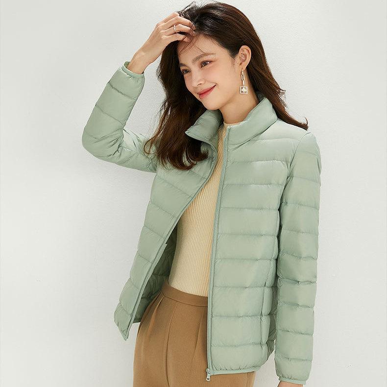 TikTok autumn and winter new down light down jacket women's hooded thin large size thickened coat