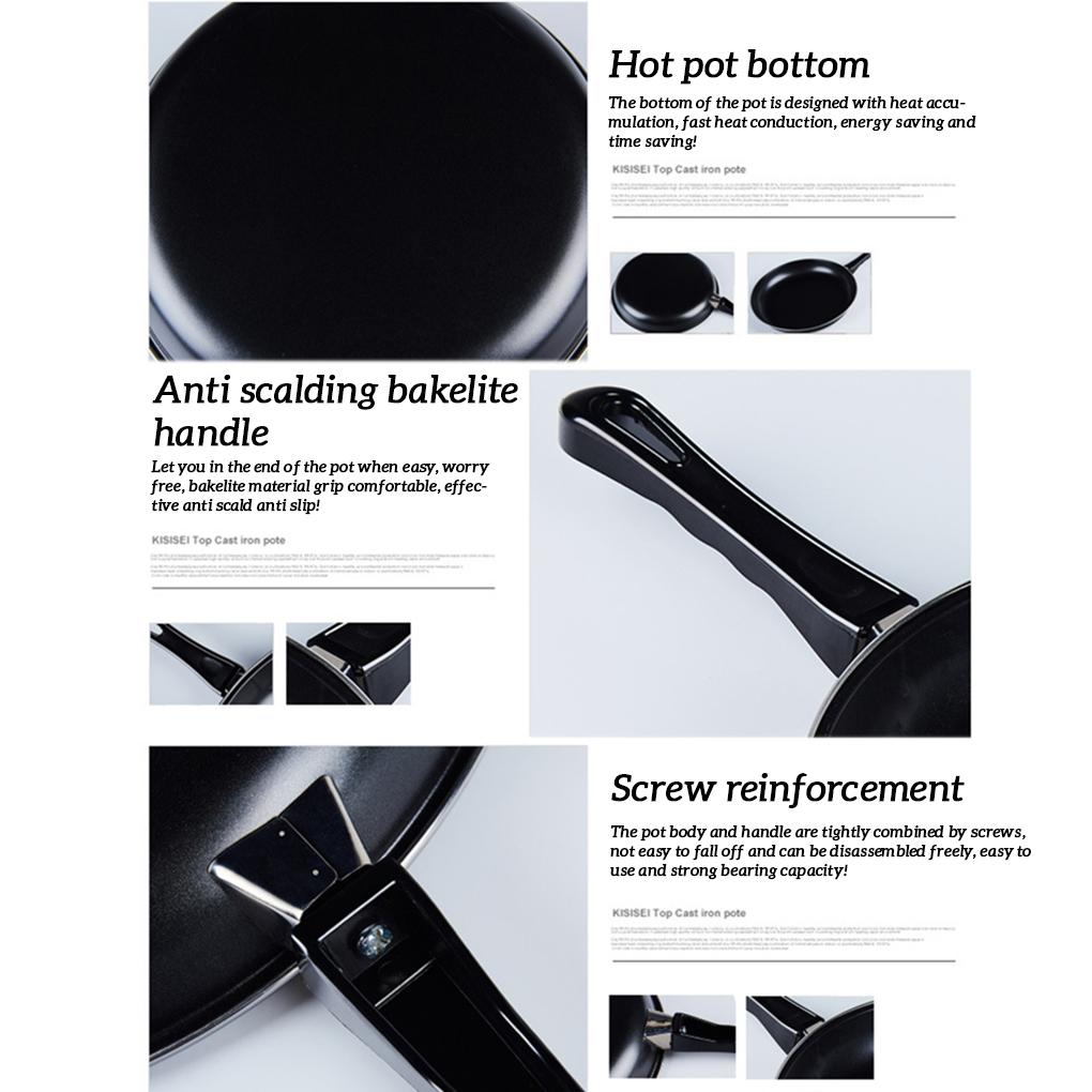 Сковорода мини толстая для стейка с антипригарным покрытием чугунная плоская для блинов и яиц кухонная посуда, 20 см