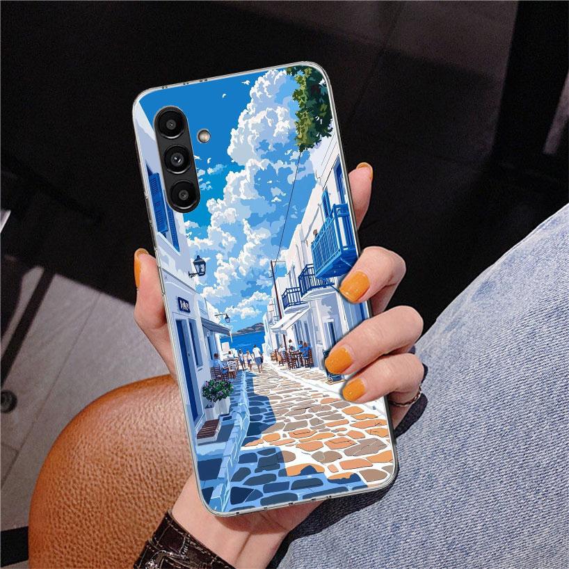 Greece In Summer Santorini Phone Case For Samsung Galaxy A17 A16 A15 A14 A13 A57 A56 A55 A54 A53 A37 A36 A35 A34 A33 A26 A25 A24