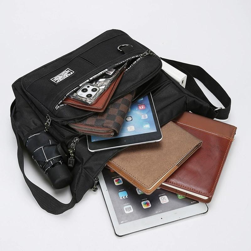 Men'S Crossbody Messenger Satchel - Multi-Layered Pockets, Adjustable Shoulder Strap, Business Single Shoulder Bag