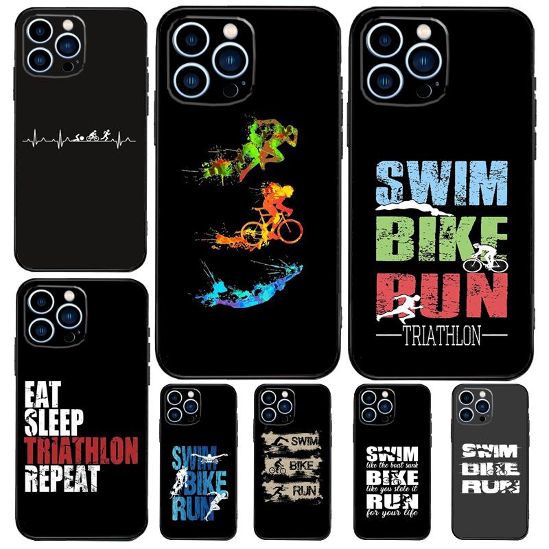 Triathlon Tri Life Swim Bike Run Case For iPhone 18 15 16 14 13 12 11 Pro Max Plus X XR XS 12 13 Mini Cover Accessories