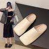 Women's Fashion Square Toe Designer Women's Slip-On Slippers Comfortable Casual Shallow Mouth Noble Women's Walking Shoes