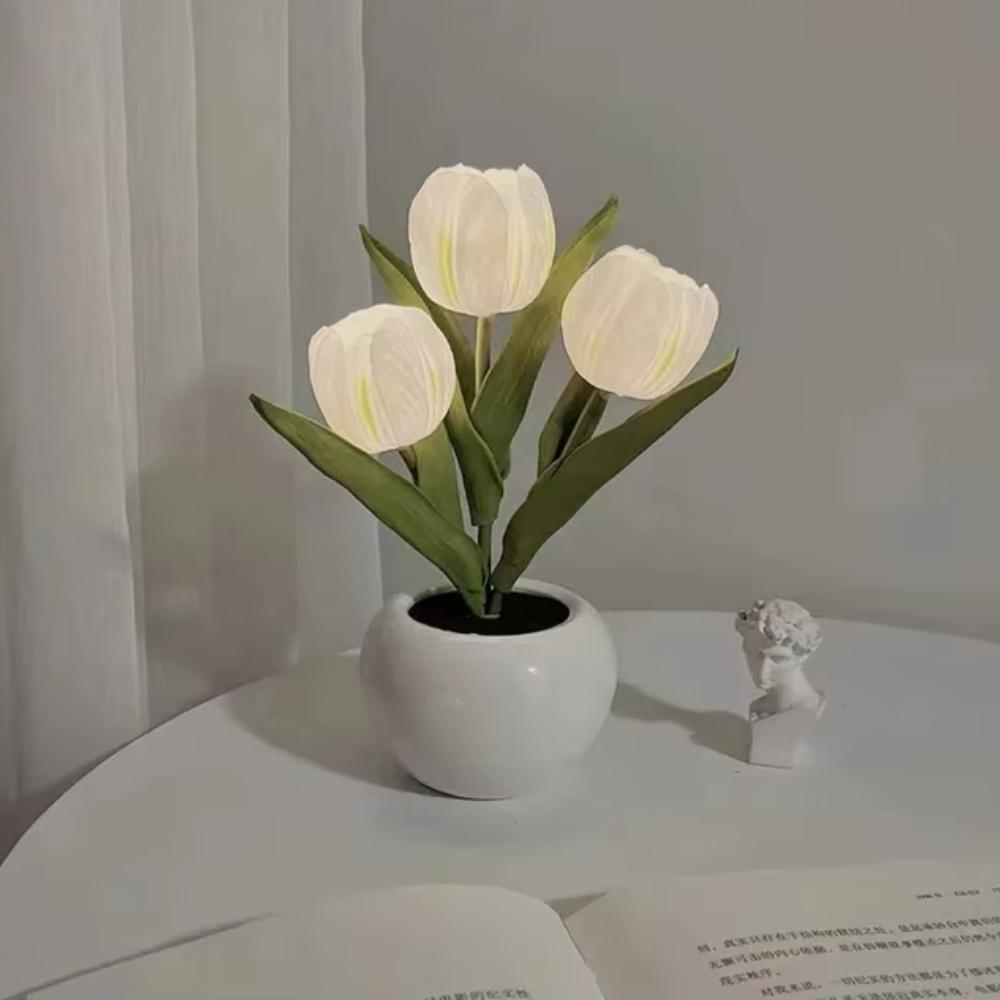 LED Tulip Lamp Night Simulation Flower Atmosphere Desk Light Room Table Decoration Lamp Valentine's Day Gift