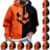 Men's Halloween Hoodie Funny Pumpkin Face Hoodie Scary Long Sleeve Top