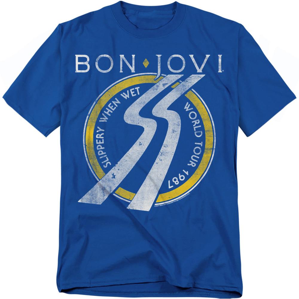 Bon Jovi Unisex Adult Slippery When Wet Tour Dates T-Shirt