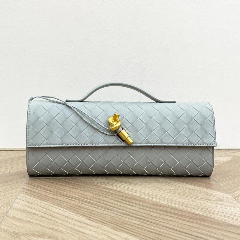 Новая плетеная сумка ручной работы, длинная сумка для ужина из коровьей кожи, высококачественная горизонтальная сумка-багет