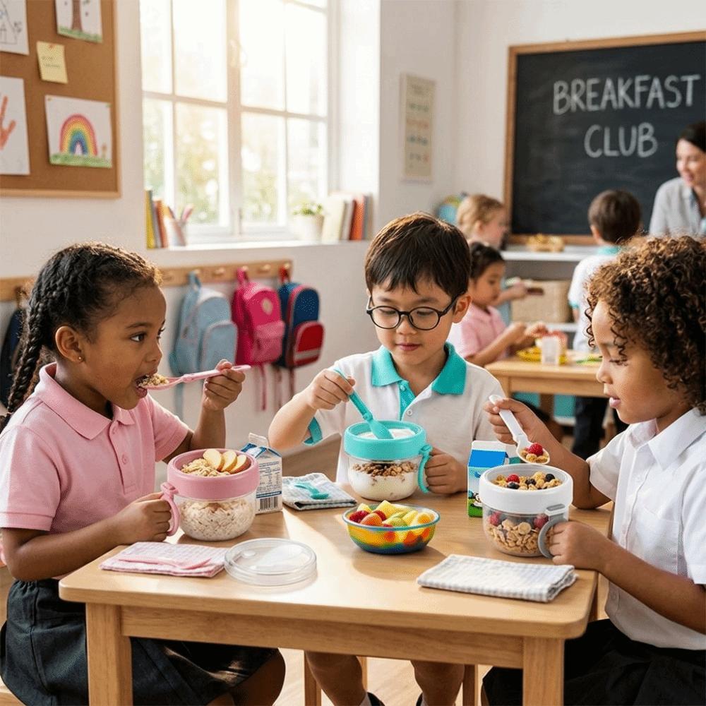 Leak Proof Oatmeal Cup Food Grade Yogurt Jar BPA Free Salad Cup  Breakfast