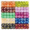 100pcs Colored Dice 16mm D6 Entertainment Gambling Dice for Party Bar Club Marble Effect Game Dice