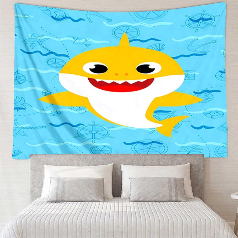 B-Baby Shark Tapestry for Bedroom Aesthetic Classroom Tapestries Wall Hanging for Living Room Dorm Office,Ideal Creative Gift