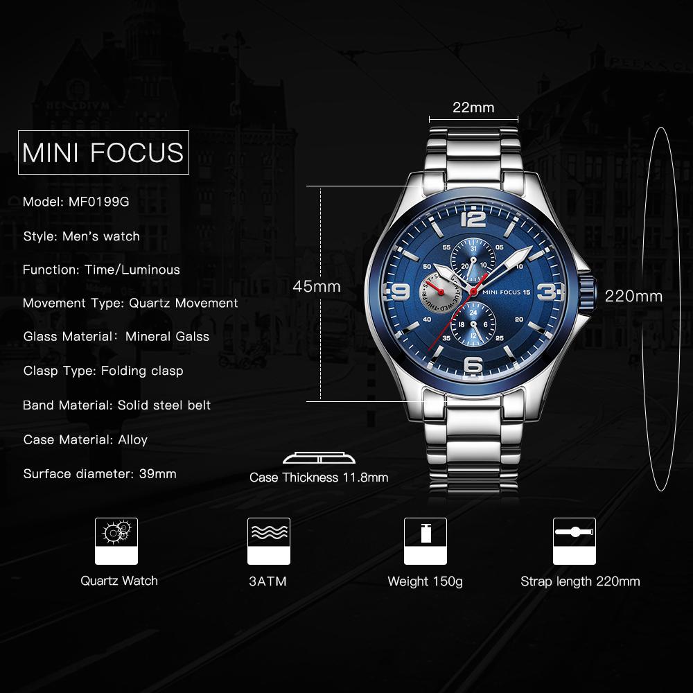 Top Brand Luxury With Box Men Watch Business Men's Watch Multifunctional Dual Calendar Waterproof Steel Strap Men Quartz Watches