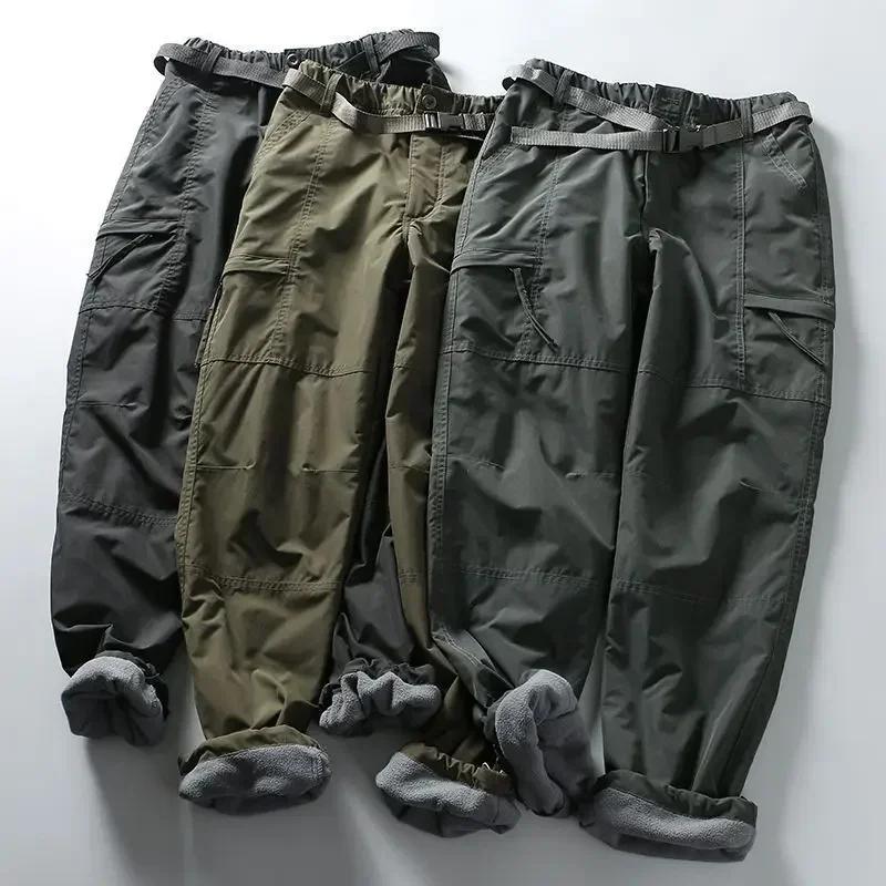 Ветрозащитные и водонепроницаемые брюки Outdoor Plus Velvet Soft Shell, прямые зимние повседневные брюки, сумка, оснастка