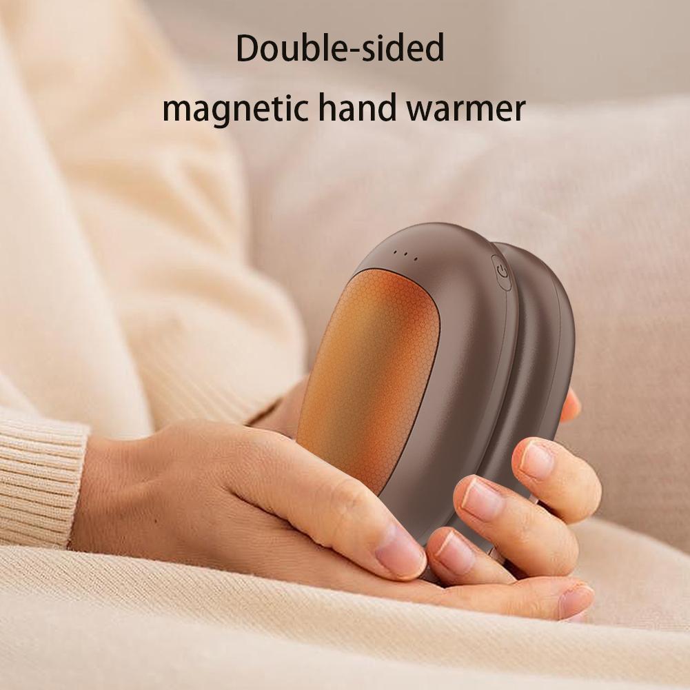 Magnetic Double-Sided Heating Hand Warmers USB Rechargeable Electric Hand Warmer Portable Hand Warmer for Heat Therapy