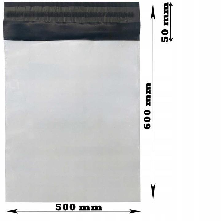 Courier poly mailers White 500 x 600mm - 50 pcs. 2344
