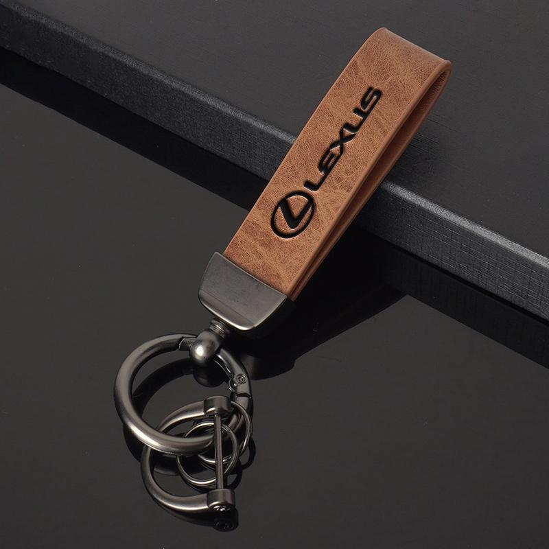 Leather Car Key Ring Keychain Pendant For Lexus LS LC RZ IS350 ES300 GS350 CT200h GX460 LX570 RX500h NX300 UX260 LM Accessories