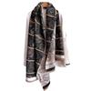 Literary Retro Style Contrasting Double-Sided Scarf, Winter High-End Warm Shawl