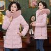 Cotton Clothes Fur Collar Winter New Women's Clothing Medium and Long Slim Fit Thickened and Thin Fashion Warm Cotton Coat Women