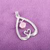Rose Chalcedony Gemstone 925 Sterling Silver Gift Jewelry Zircon Pendant 1.27" CZP-4-15