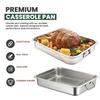 Stainless Steel Baking Tray Heavy Duty Turkey Roasting Pan Oven Flat Rack Induction Roast Tray for Chicken Vegetable Lasagna