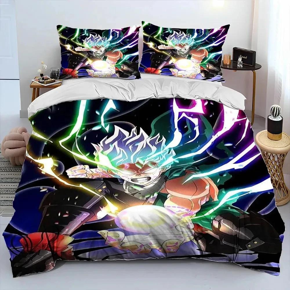 Anime My Hero Academia Izuku Deku Bedding Set Twin Queen Size Duvet Cover Pillowcase for Boys Girls